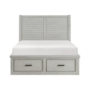 1337K-1EK* Eastern King Platform Bed with Storage Footboard and Side Rails