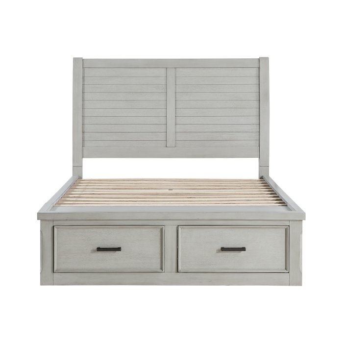 Second image of 1337-1* Queen Platform Bed with Storage Footboard and Side Rails