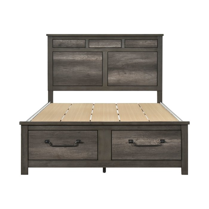 Second image of 1342-1* Queen Platform Bed with Footboard Storage