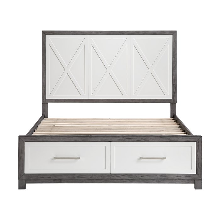 Second image of 1366F-1* Full Platform Bed with Footboard Storage