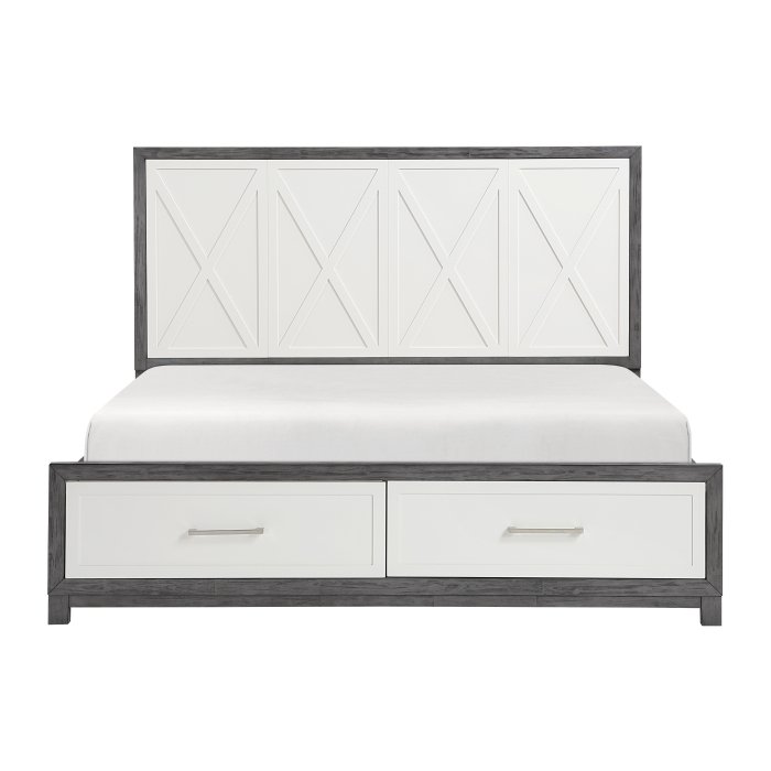 1366K-1EK* Eastern King Platform Bed with Footboard Storage