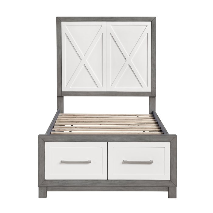 Second image of 1366T-1* Twin Platform Bed with Footboard Storage