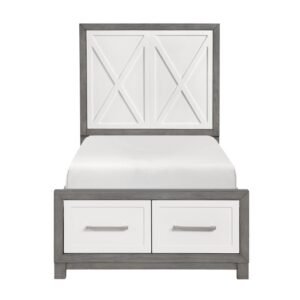 1366T-1* Twin Platform Bed with Footboard Storage