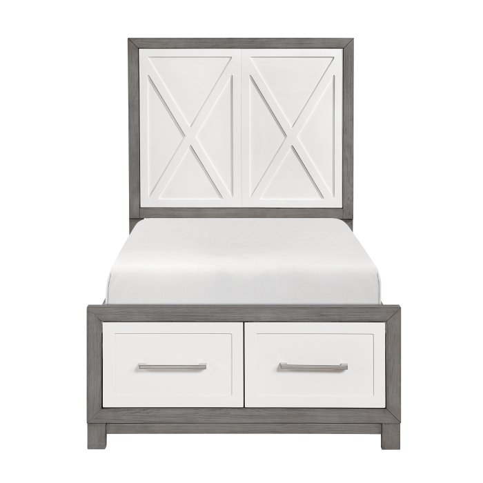 1366T-1* Twin Platform Bed with Footboard Storage