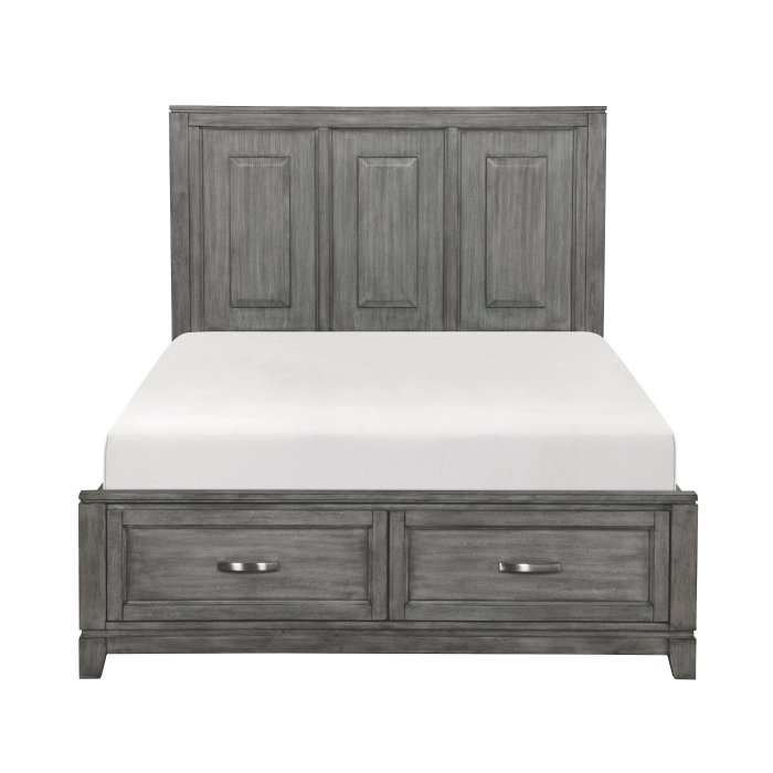 1450-1* Queen Platform Bed with Footboard Storage