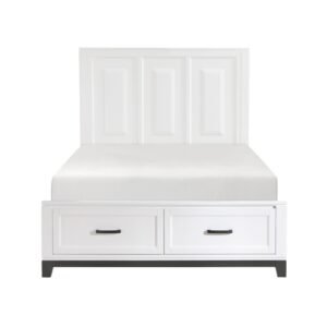 1450WH-1* Queen Platform Bed with Footboard Storage