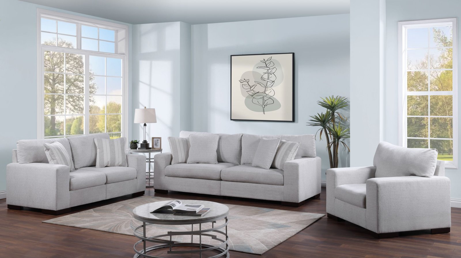 2 Piece Sofa and Loveseat - 9141-1-1-1-1-1-1-1