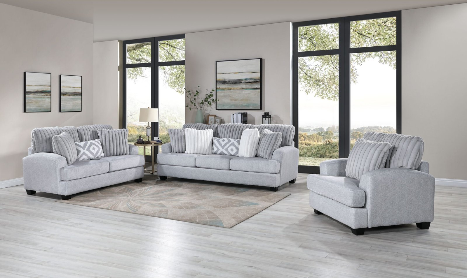 2 Piece Sofa and Loveseat - 9141-1-1-1