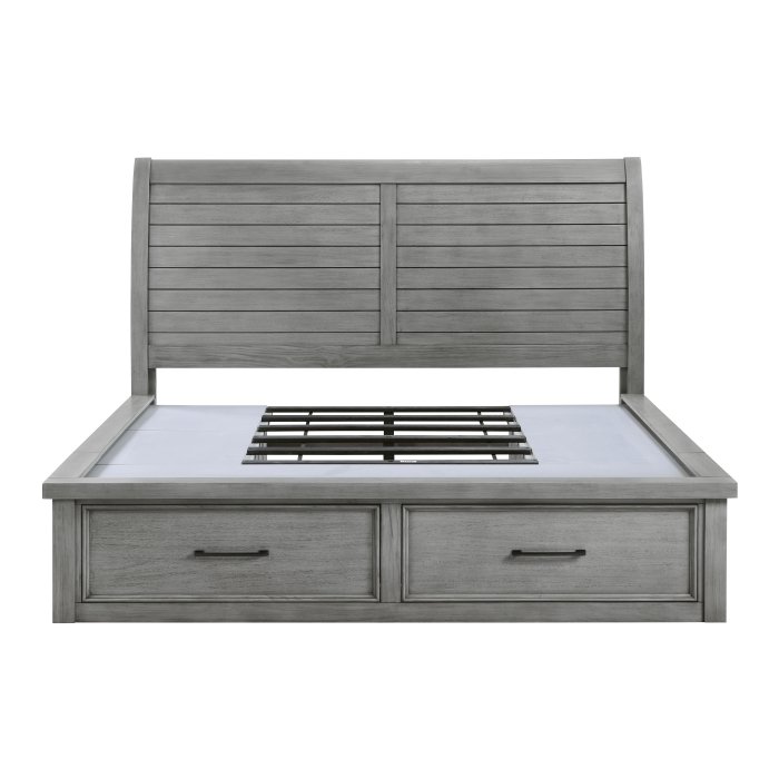 Second image of 1559DGK-1CK* California King Platform Bed with Storage Footboard and Side Rails