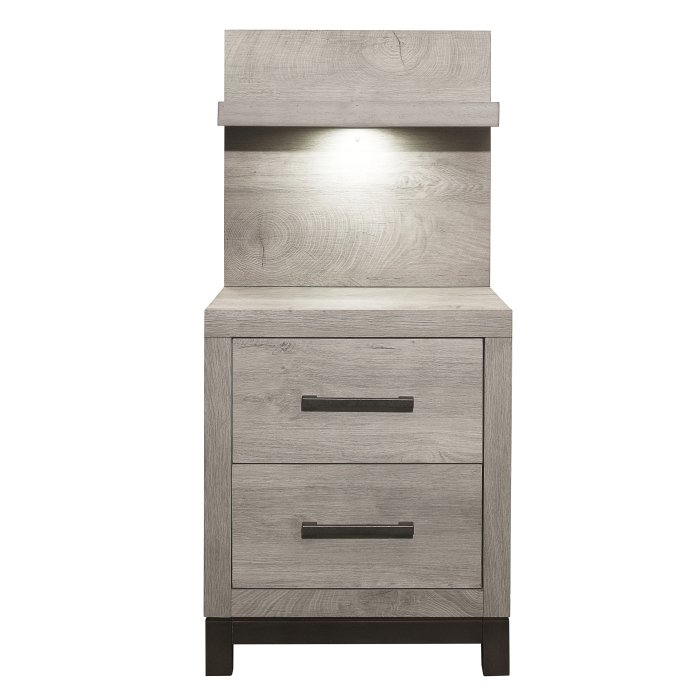 1577-4P* Night Stand with Wall Panel