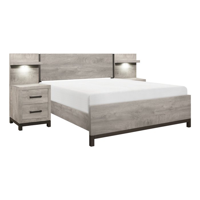 Second image of 1577K-1EK*WB 5pc Set Eastern King Wall Bed (EKB+2NS+2NS-P)