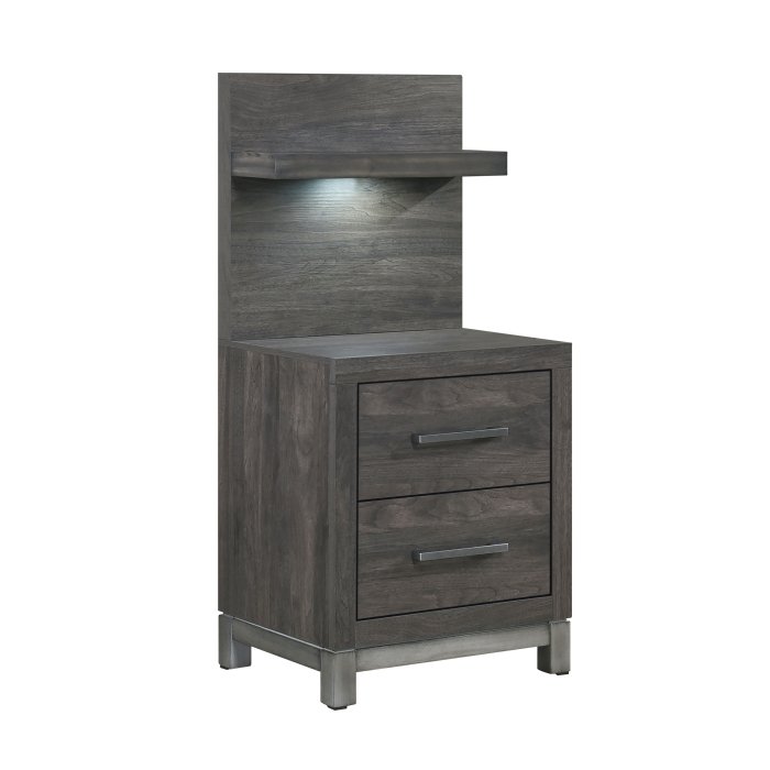 Second image of 1577DG-4P* Night Stand with Wall Panel