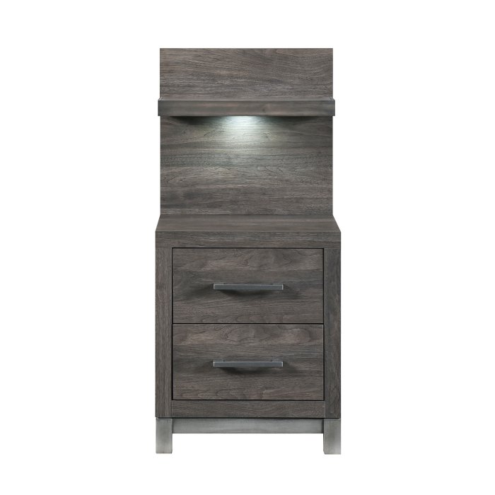 1577DG-4P* Night Stand with Wall Panel