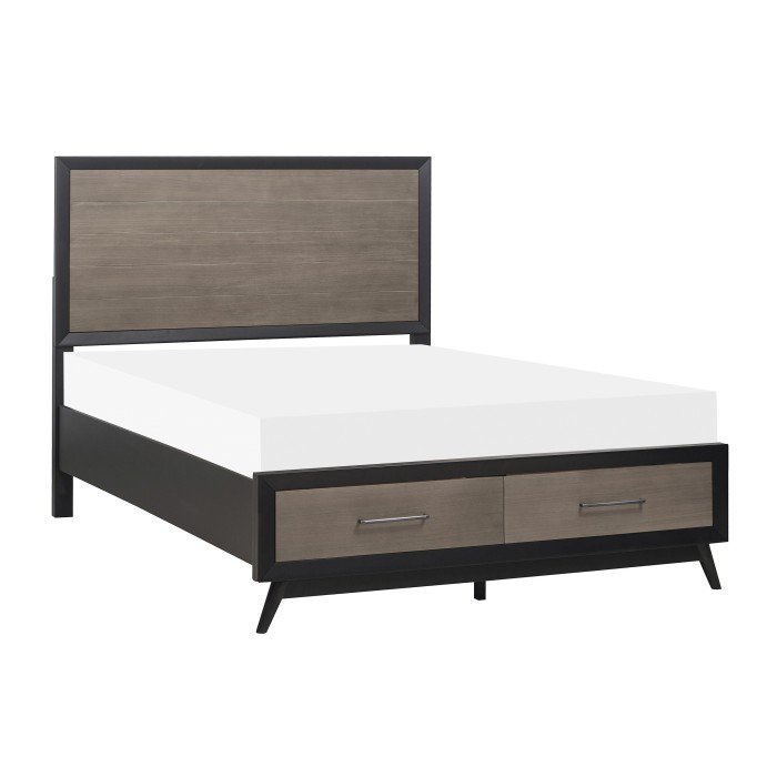 Second image of 1711-1* Queen Platform Bed with Footboard Storage