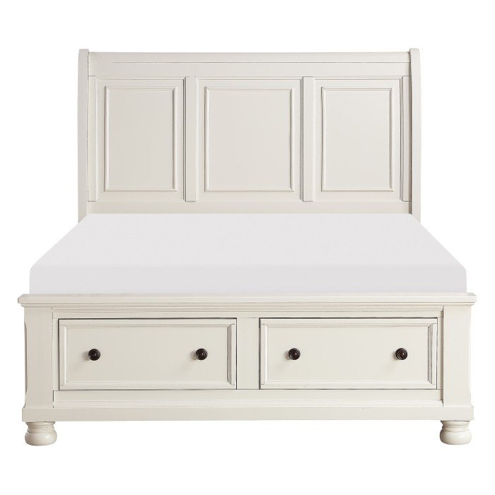 1714KW-1EK* Eastern King Sleigh Platform Bed with Footboard Storage