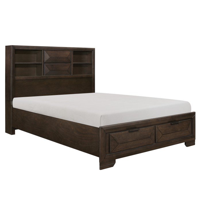Second image of 1753-1* Queen Platform Bed with Footboard Storage