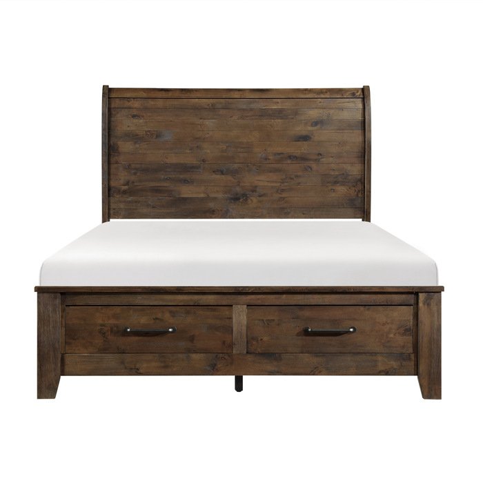 1957K-1EK* Eastern King Sleigh Platform Bed with Footboard Storage
