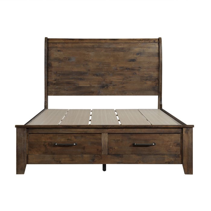 Second image of 1957K-1CK* California King Sleigh Platform Bed with Footboard Storage