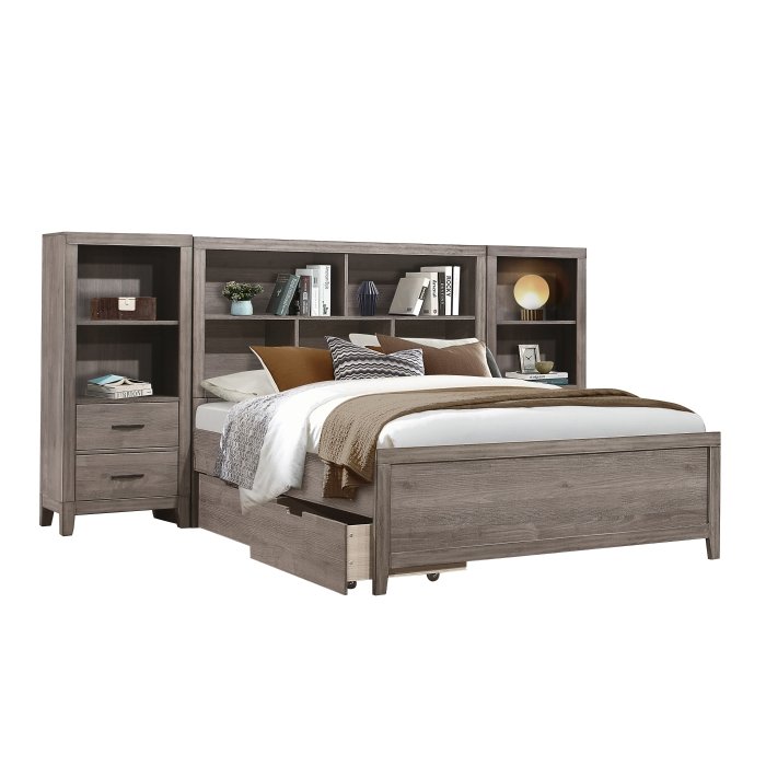 Second image of 2042NBF*WBT 4pc Set Full Wall Bed with Toy Boxes (FB+2PNS+TFT)