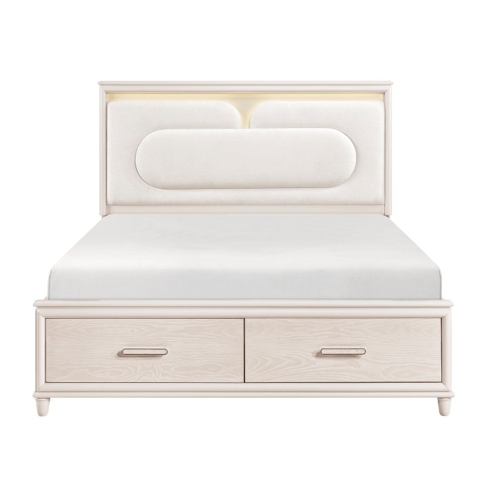 2451-1* Queen Platform Bed with Footboard Storage