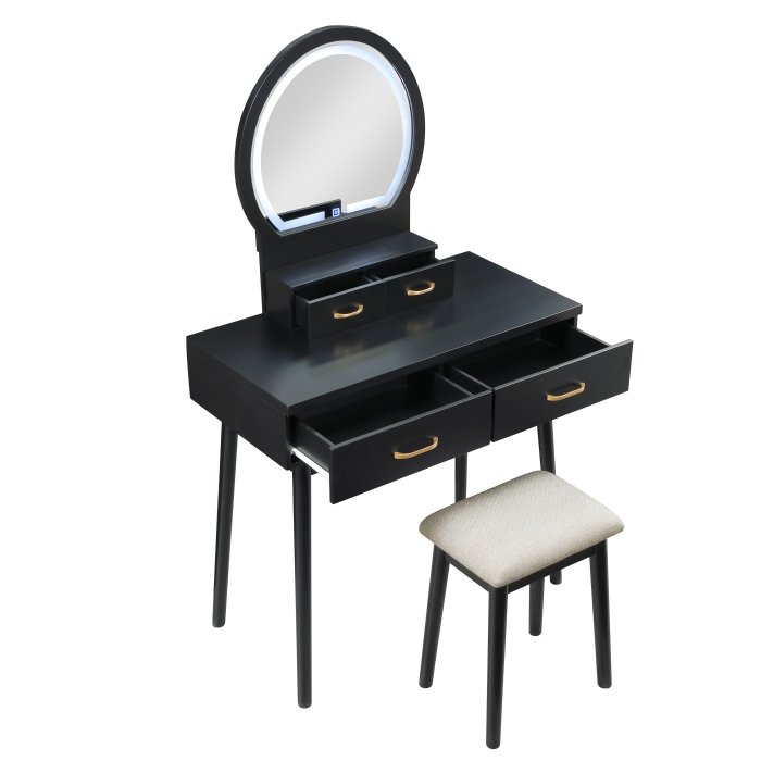 Second image of 4565BK Dressing Table with Mirror