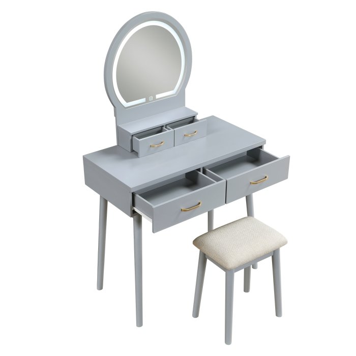 Second image of 4565GY Dressing Table with Mirror