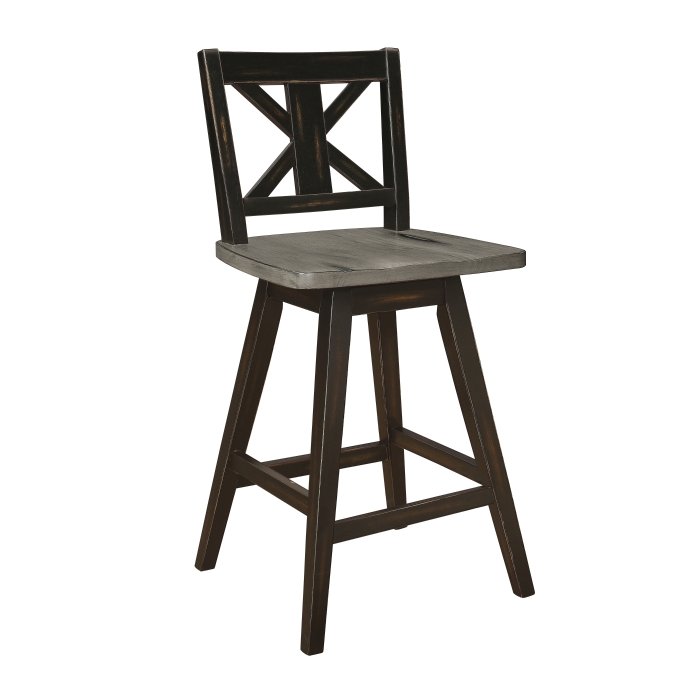 Second image of 5602-24BK Swivel Counter Height Chair, Black