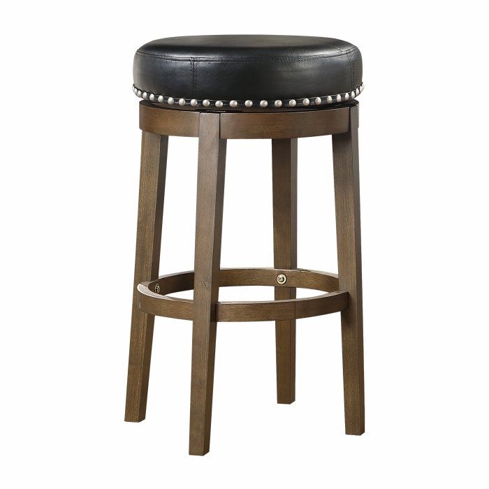 5681BLK-29 Round Swivel Pub Height Stool, Black