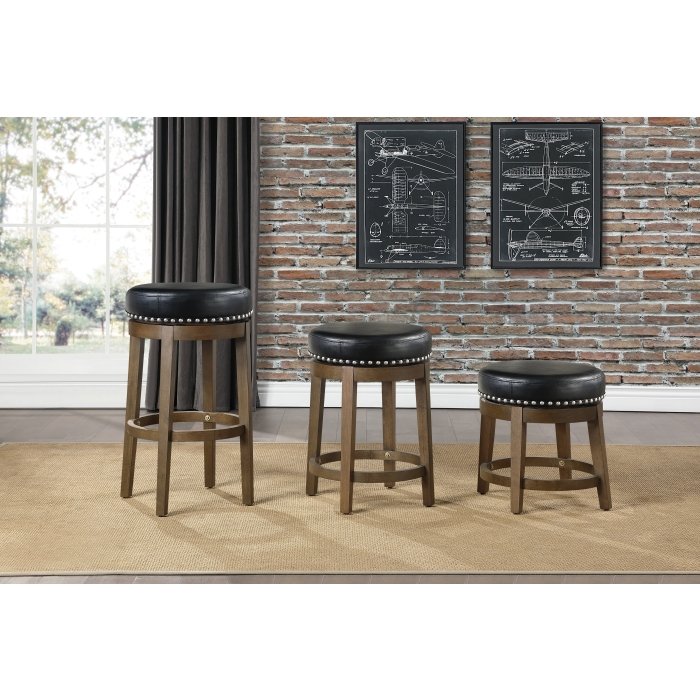 Second image of 5681BLK-18 Round Swivel Stool, Black