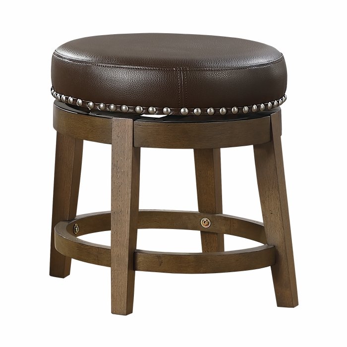 5681BRW-18 Round Swivel Stool, Brown