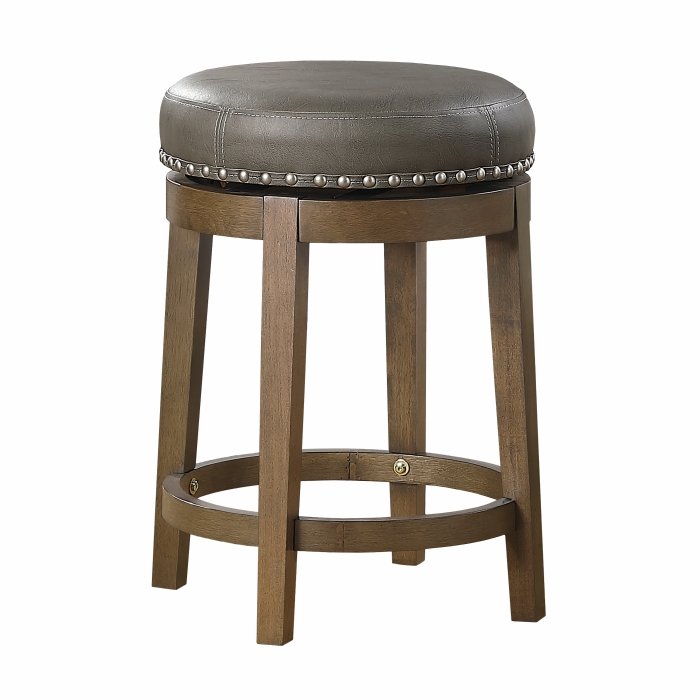 5681GRY-24 Round Swivel Counter Height Stool, Gray
