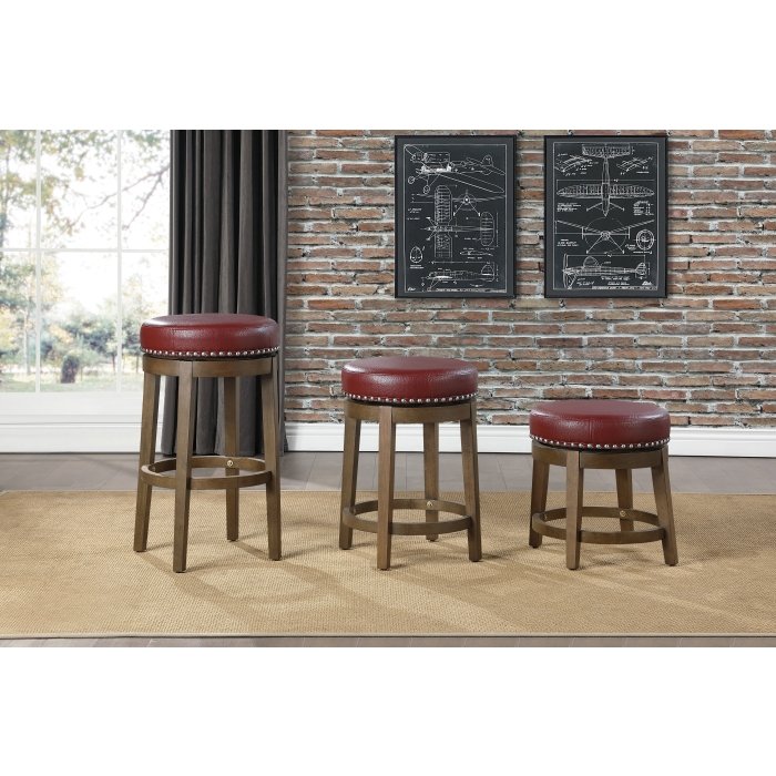 Second image of 5681RED-18 Round Swivel Stool, Red