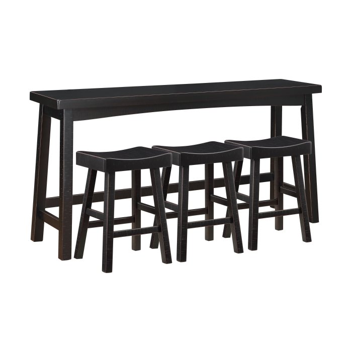 5687BLK-364P 4-Piece Pack Counter Height Set