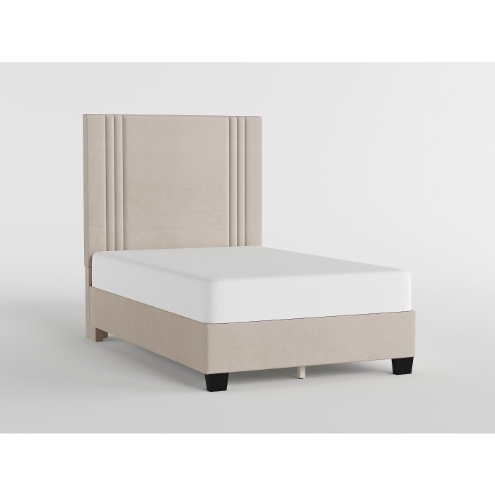BHE5878BE-48* 48" Beige Microfiber Platform Bed