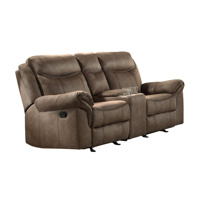 Second image of 8206NF-2 Double Glider Reclining Love Seat with Center Console, Receptacles and USB Ports