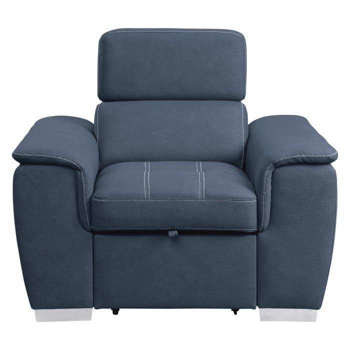 Second image of 8228BU-1 Chair with Pull-out Ottoman