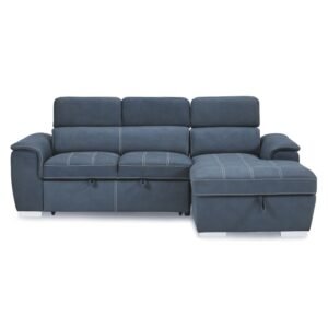 8228BU* 2-Piece Sectional with Adjustable Headrests, Pull-out Bed and Right Chaise with Hidden Storage