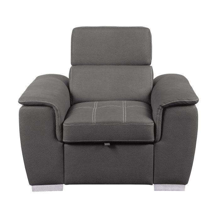 Second image of 8228GY-1 Chair with Pull-out Ottoman