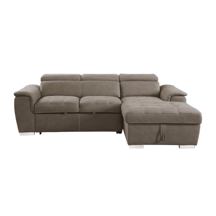 Second image of 8228TP* 2-Piece Sectional with Adjustable Headrests, Pull-out Bed and Right Chaise with Hidden Storage