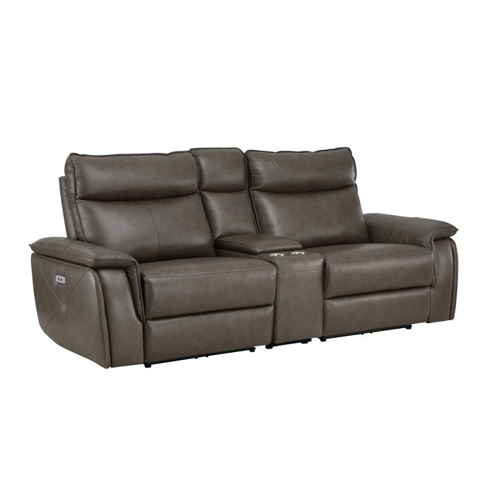 Second image of 8259RFDB-2CNPWH* Power Double Reclining Love Seat with Center Console and Power Headrests