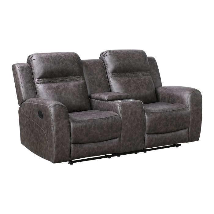 Second image of 8347CRC-2 Double Reclining Love Seat with Center Console