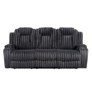 8348DGY-3 Double Reclining Sofa with Cup Holders