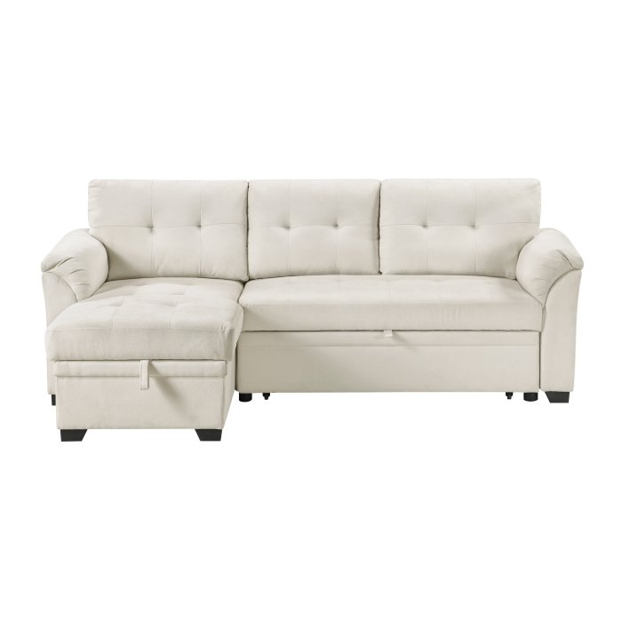 Second image of 8477BEG*SC 2-Piece Reversible Sectional with Pull-out Bed, Reversible Chaise and Hidden Storage