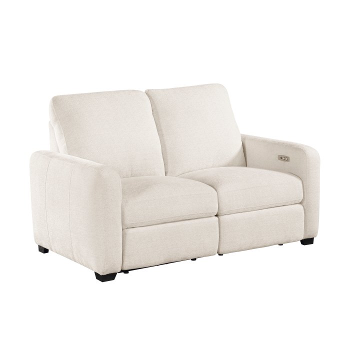 Second image of 8479BEG-2PW Power Double Reclining Love Seat with USB Charging Ports