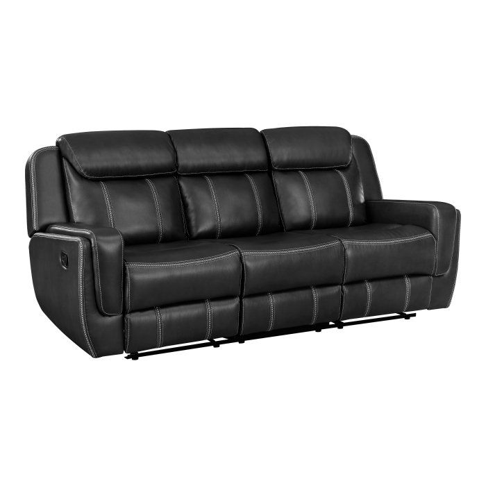 Second image of 8516BK-3 Double Reclining Sofa with Center Drop-Down Cup Holders,Storage Pouch, Receptacles and USB Ports