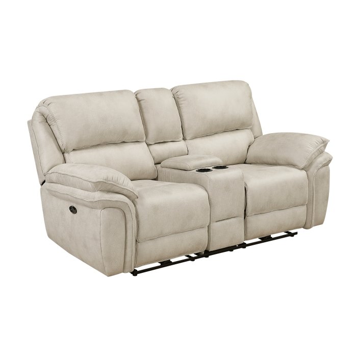 Second image of 8517PWT-2PW Power Double Reclining Love Seat with Center Console