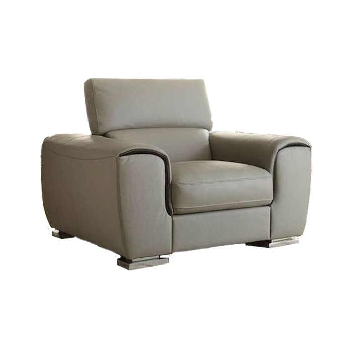 8534-1 CHAIR, GREY GENUINE LEATHER