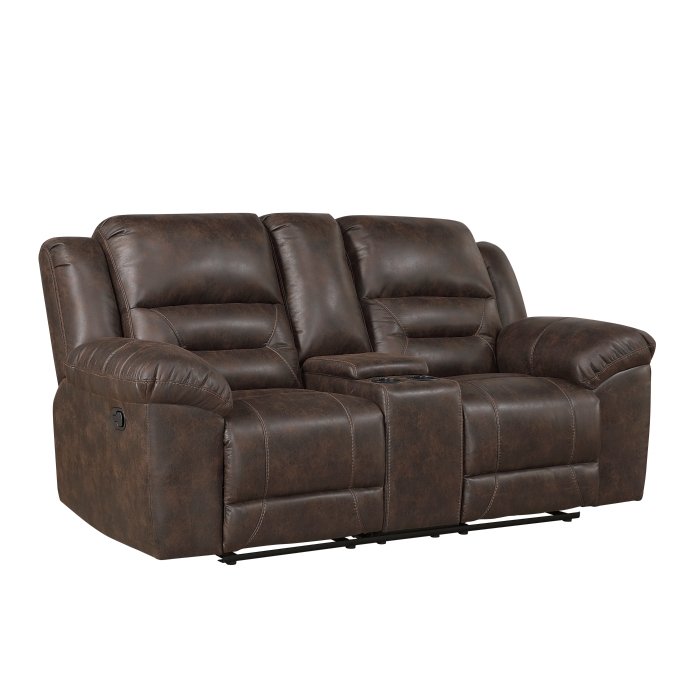 Second image of 8538DB-2 Double Reclining Love Seat with Center Console