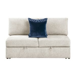 8548BE-2ACL Convertible Armless 2-Seater with Pull-out Bed and Click Motion Back