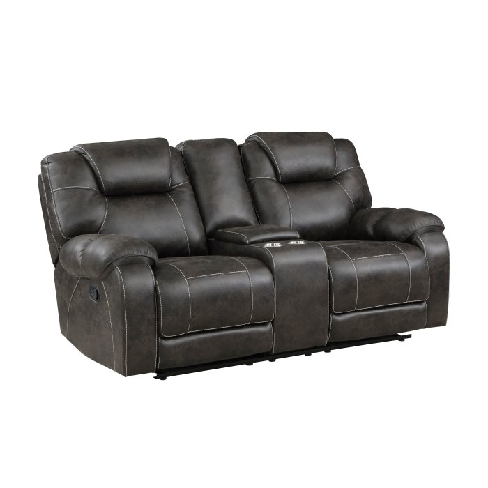 Second image of 8560PM-2 Double Reclining Love Seat with Center Console